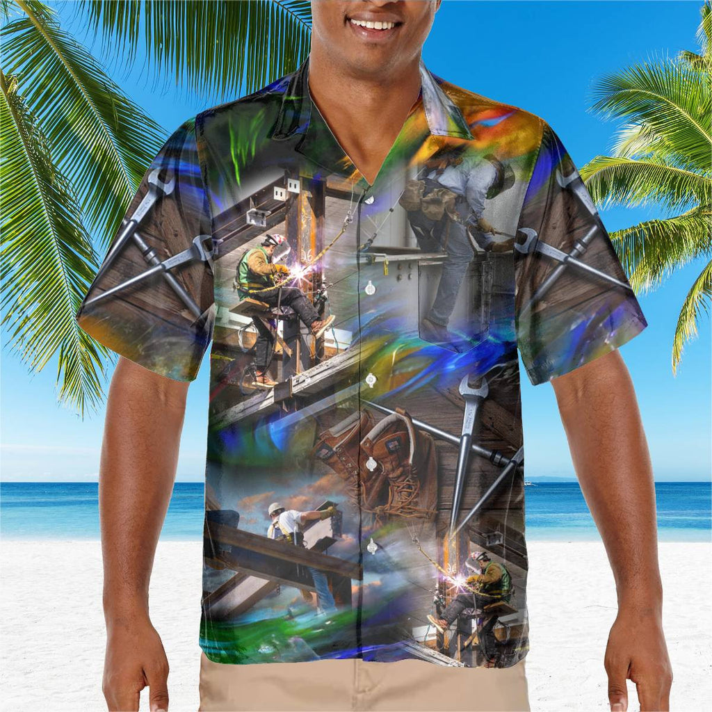 Awesome Ironworker - AOP Pocket Hawaiian Shirt - grunx260804-0278